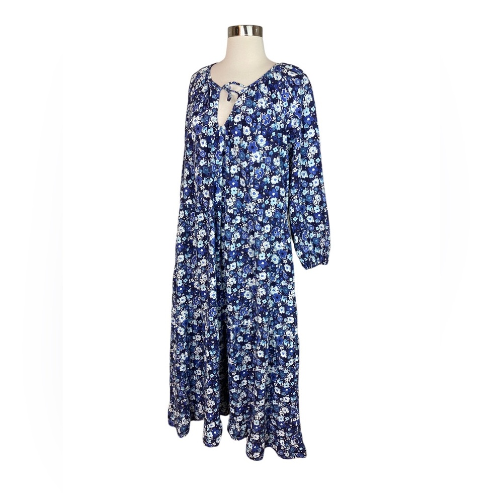 LACAUSA Dress tent Maxi Midi dress floral Blue Berkeley boho Oversized